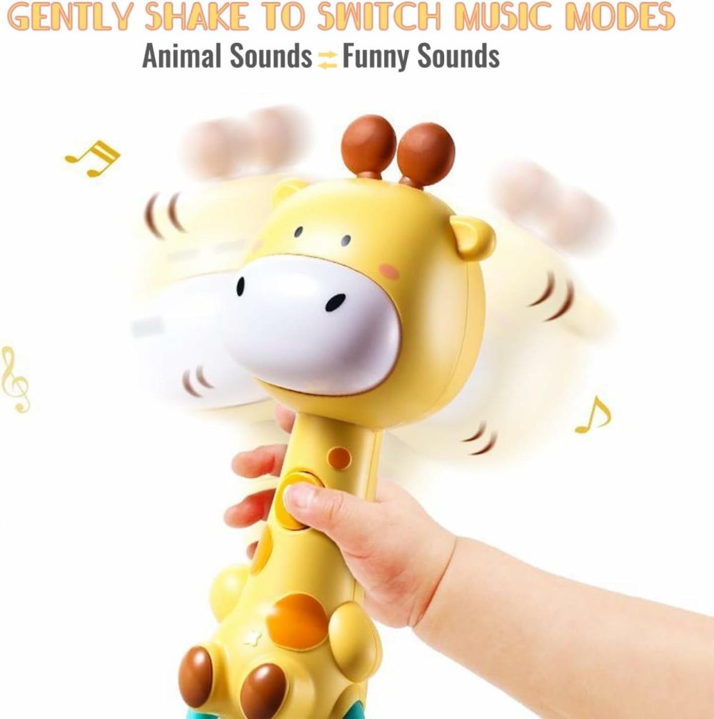 Baby Music Rattles Toy 6-12 Months  Baby Teething Toys With Music And Light  Toddler Learning Toys With Music And Light Newborn Toys Infant Baby Boy Girl Gifts (Giraffe)  |  Rattles & Plush Rings All Toys Giraffe