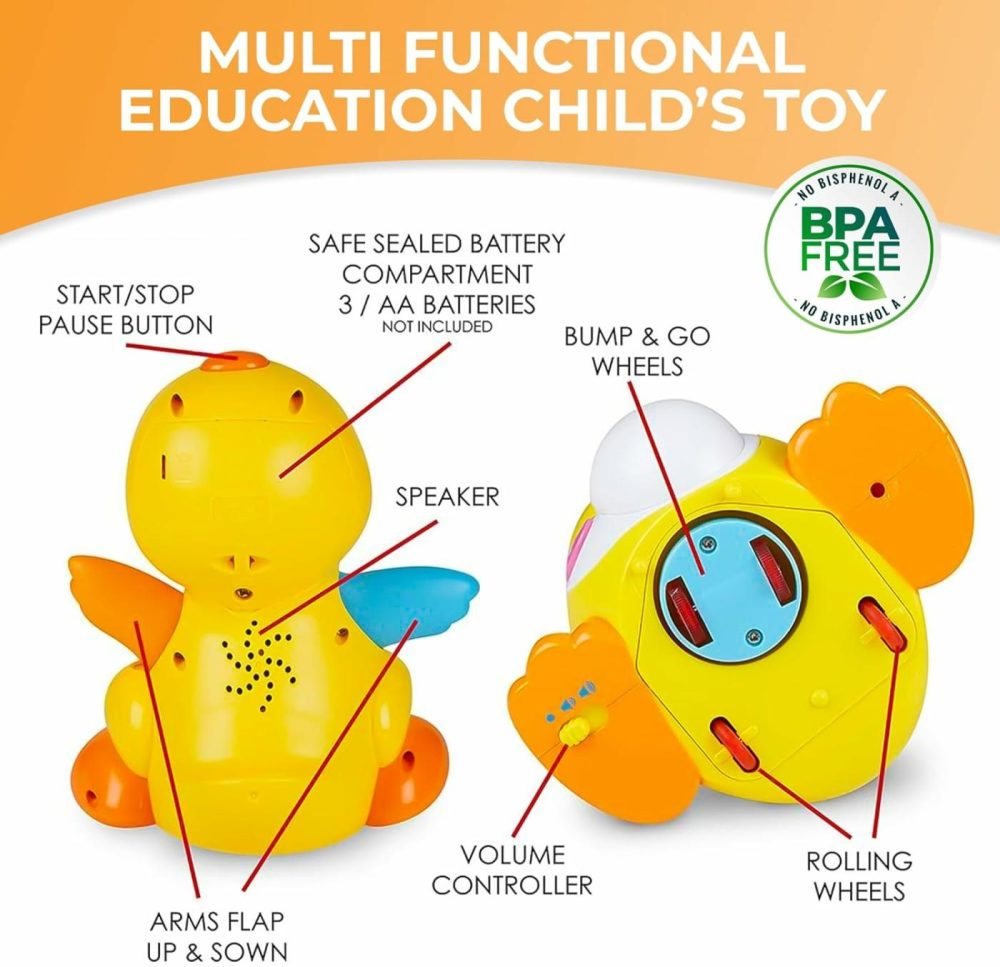 Baby Musical Duck Toy  Dancing Walking Yellow Duck – Interactive Action Learning Educational Flapping Light Up Dancing Duck With Music  |  Musical Toys All Toys