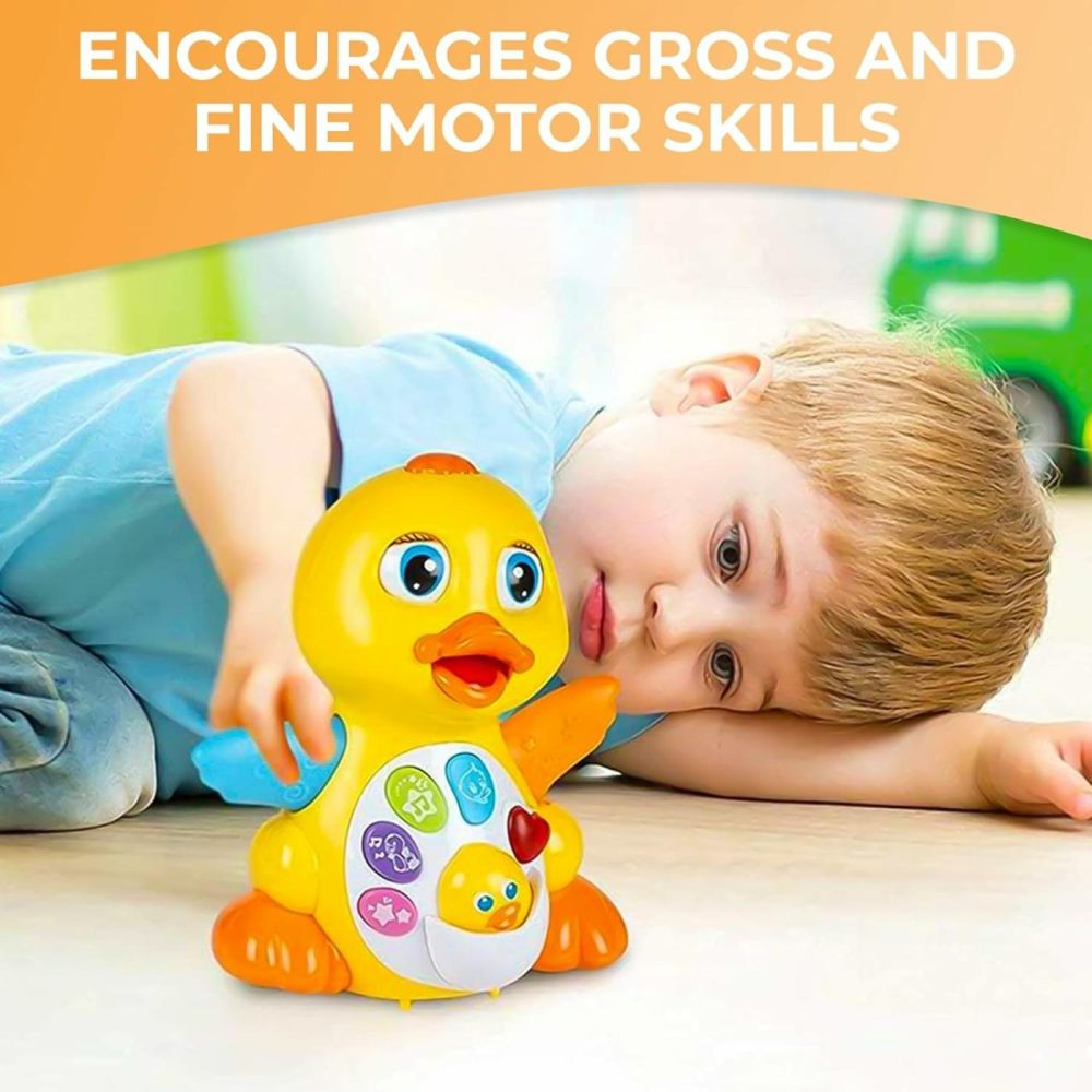 Baby Musical Duck Toy  Dancing Walking Yellow Duck – Interactive Action Learning Educational Flapping Light Up Dancing Duck With Music  |  Musical Toys All Toys