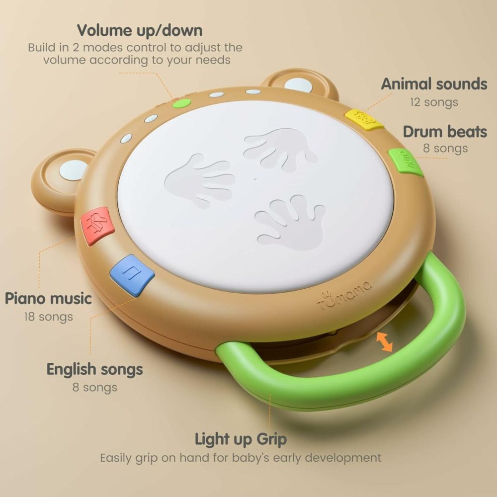 Baby Musical Electronic Toy With Lights & Sounds  Babies Light Up Drum Toys For Early Hand Development  Gift For Infants  Toddlers  Boys  Girls  |  Musical Toys All Toys