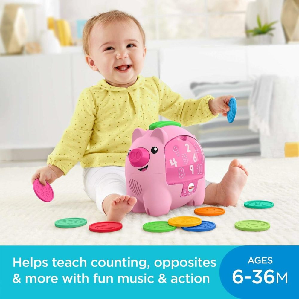 Baby Musical Toy Laugh & Learn Count & Rumble Piggy Bank With Songs & Motion For Infants & Toddlers Ages 6+ Months​  |  Electronic Early Development Toys All Toys Electronic Early Development Toys