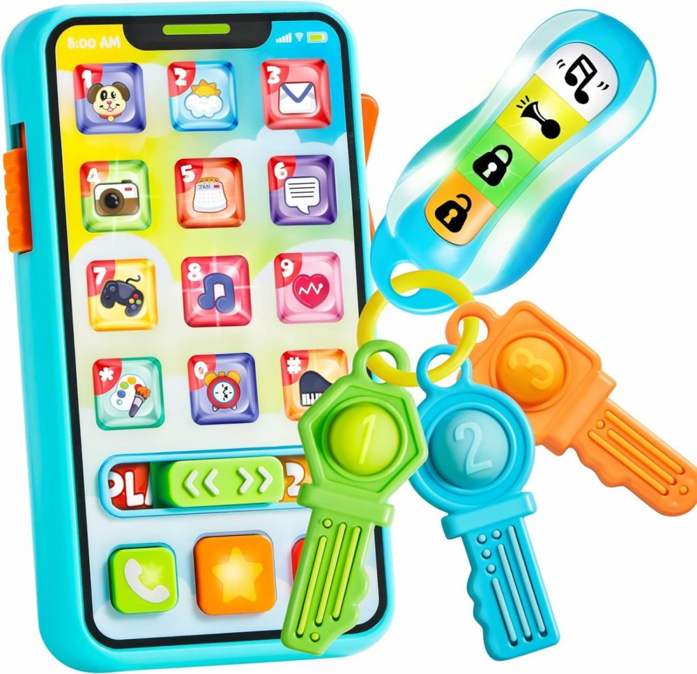 Baby Musical Toy Phone And Car Keys Teether Set  60+ Music And Learning Phrases  Baby Learning Toys 6-12 Months  Toddler Birthday Gifts For Girs Boy Toys  |  Musical Toys All Toys