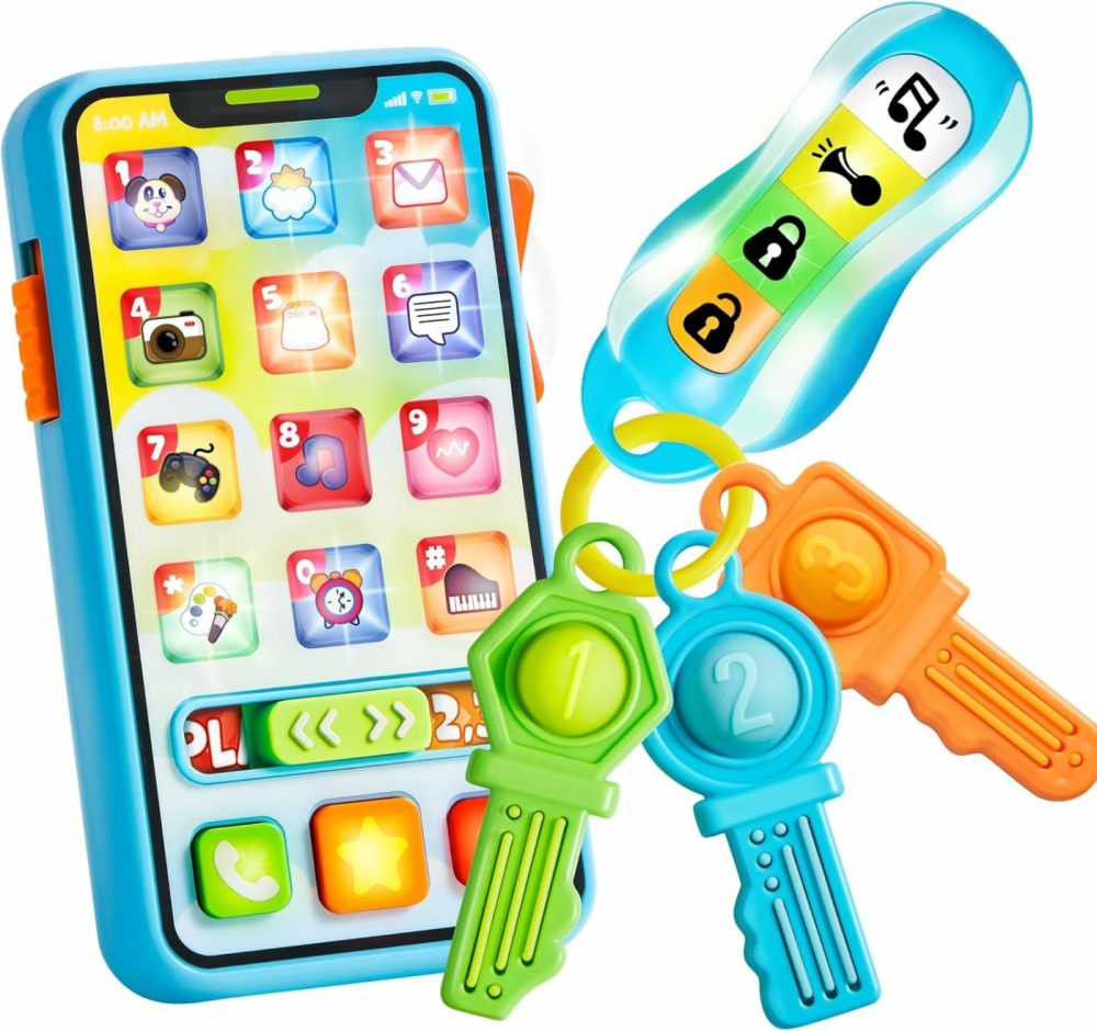 Baby Musical Toy Phone And Car Keys Teether Set  60+ Music And Learning Phrases  Baby Learning Toys 6-12 Months  Toddler Birthday Gifts For Girs Boy Toys  |  Musical Toys All Toys