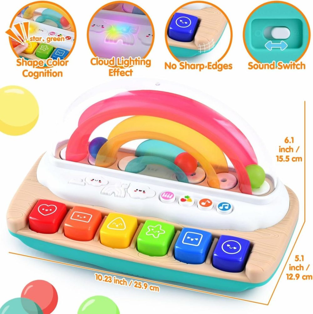 Baby Musical Toys – Rainbow Baby Piano Toy Music & Sound Light Up Musical Toys For Toddlers 1-3  Multifunctional Baby Pop Up Toy Cause And Effect Toys For Toddlers Age 1+ And Up Girls Boys Gifts  |  Musical Toys All Toys Red