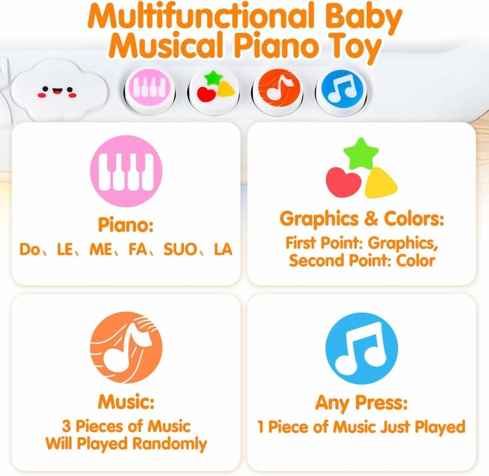 Baby Musical Toys – Rainbow Baby Piano Toy Music & Sound Light Up Musical Toys For Toddlers 1-3  Multifunctional Baby Pop Up Toy Cause And Effect Toys For Toddlers Age 1+ And Up Girls Boys Gifts  |  Musical Toys All Toys Red