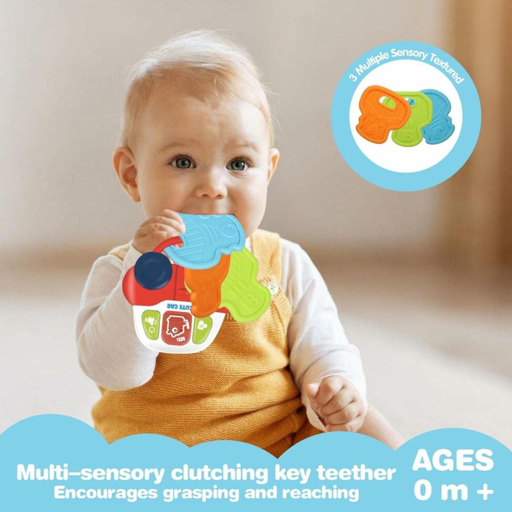 Baby Musical Toys With Sounds & Lights – Toddler Montessori Sensory Learning Travel Toys – Infant Chew For Babies 0 3 6 9 12 18 Months Teether – Newborn Teething Shower Gifts For 1 Year Old Car Keys  |  Musical Toys All Toys