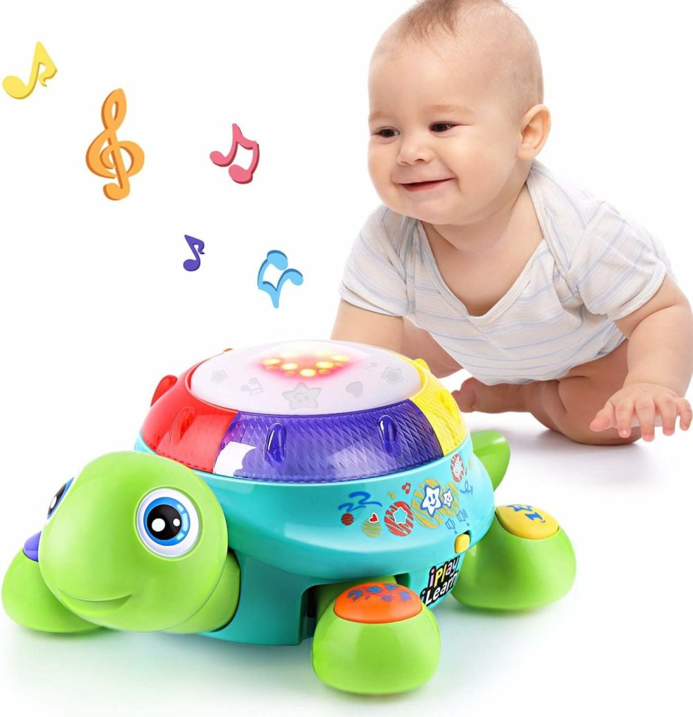 Baby Musical Turtle Toy  Infant Crawling Tummy Toys W/ Light Sound  Toddler Spanish English Bilingual Learning Educational  Birthday Gifts 6 7 8 9 10 12 18 Month 1 Year Old Boy Girl  |  Musical Toys All Toys