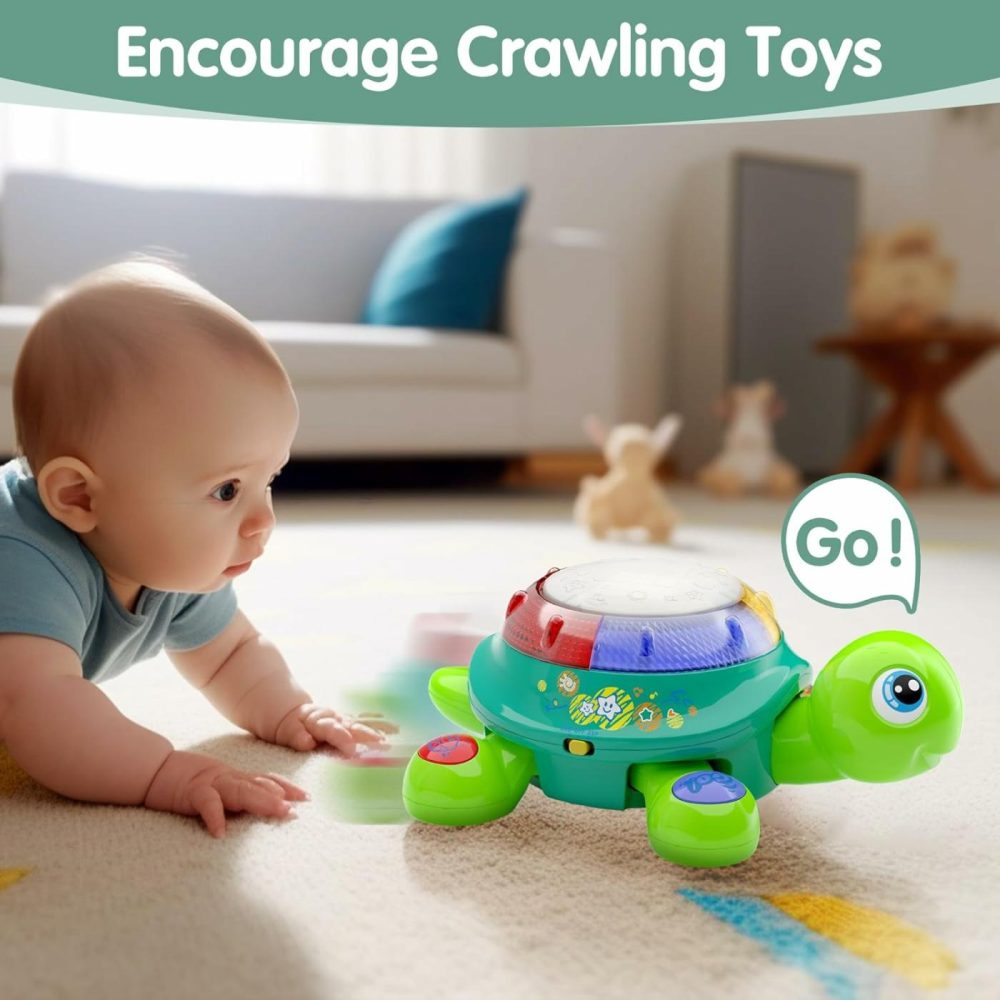 Baby Musical Turtle Toy  Infant Crawling Tummy Toys W/ Light Sound  Toddler Spanish English Bilingual Learning Educational  Birthday Gifts 6 7 8 9 10 12 18 Month 1 Year Old Boy Girl  |  Musical Toys All Toys