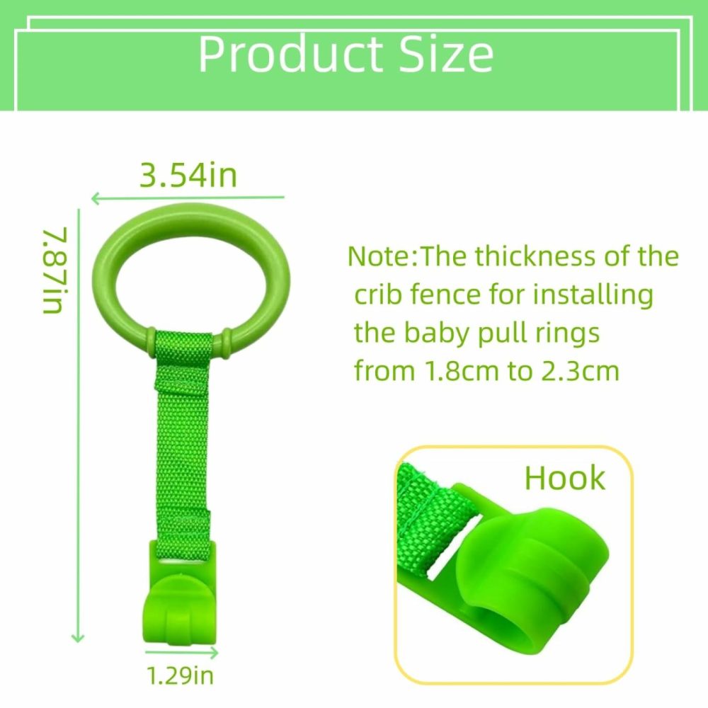 Baby Pull Up Rings  Pull Up Rings For Playpen  Baby Crib Pull Rings  Baby Cot Hanging Rings  Infant Baby Toddler Walking Assistant Pull Up Ring 6Pcs 4 Colors  |  Walkers All Toys red,green,yellow,blue