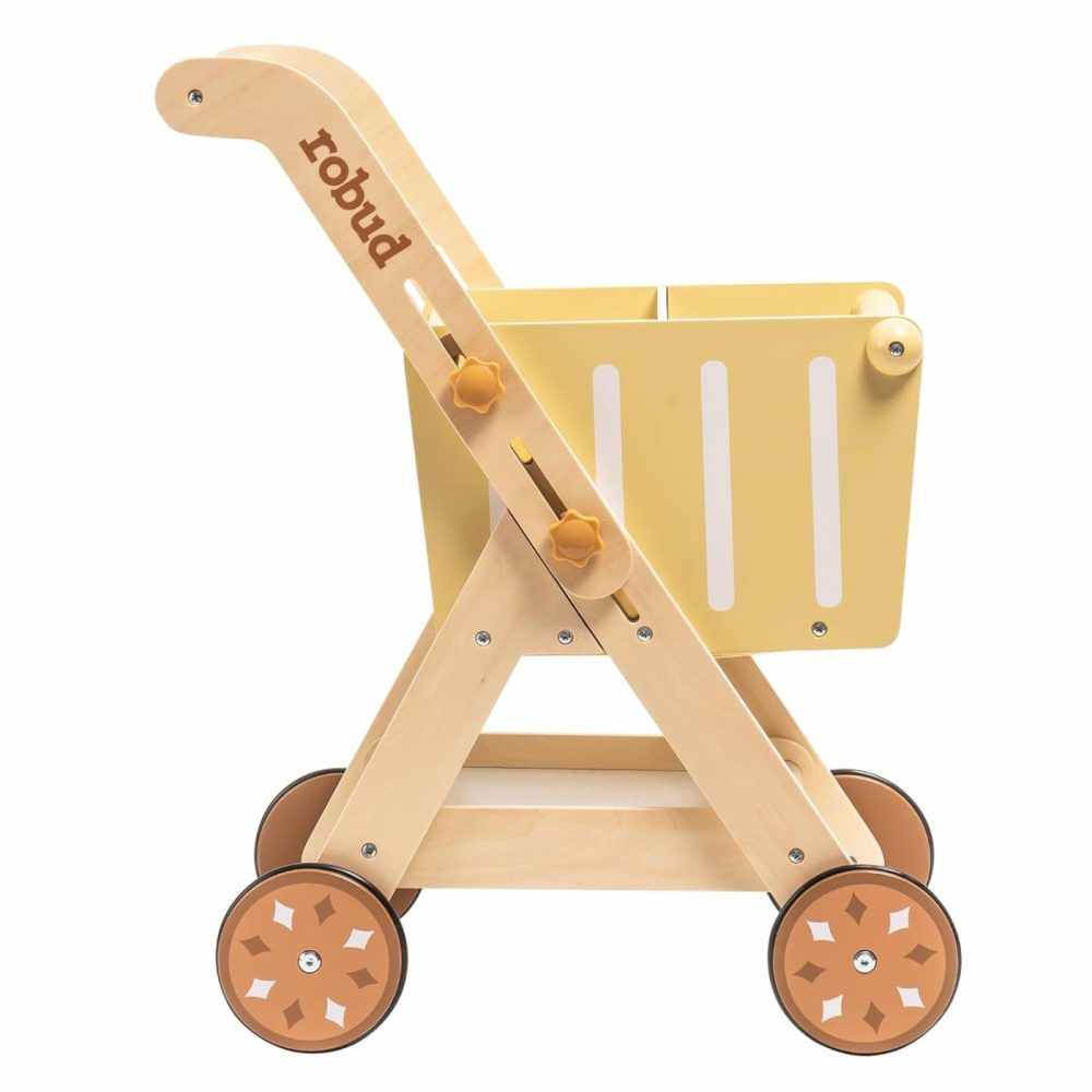 Baby Push Walker Doll Stroller  Wooden Shopping Cart For Girls Boys  Height Adjustable Wooden Baby Walker For Kids Toddlers  Learning Walker Toys For 10 Months 1 Year Old  |  Walkers All Toys Walkers