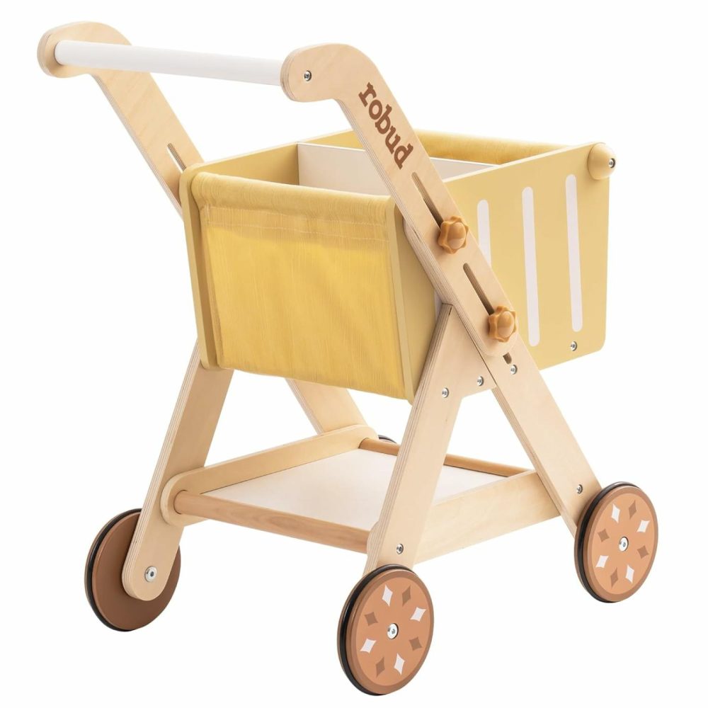 Baby Push Walker Doll Stroller  Wooden Shopping Cart For Girls Boys  Height Adjustable Wooden Baby Walker For Kids Toddlers  Learning Walker Toys For 10 Months 1 Year Old  |  Walkers All Toys Walkers