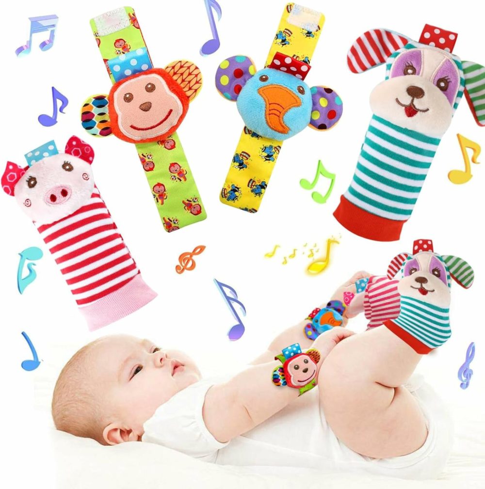 Baby Rattle Socks  Baby Toys 3-6 Months  Baby Wrist Rattles For Babies 0-6 Months  Newborn Infant Toys 0-6 Months  3 Month Baby Toys  6 Month Old Baby Must Have  |  Rattles & Plush Rings All Toys D-4p