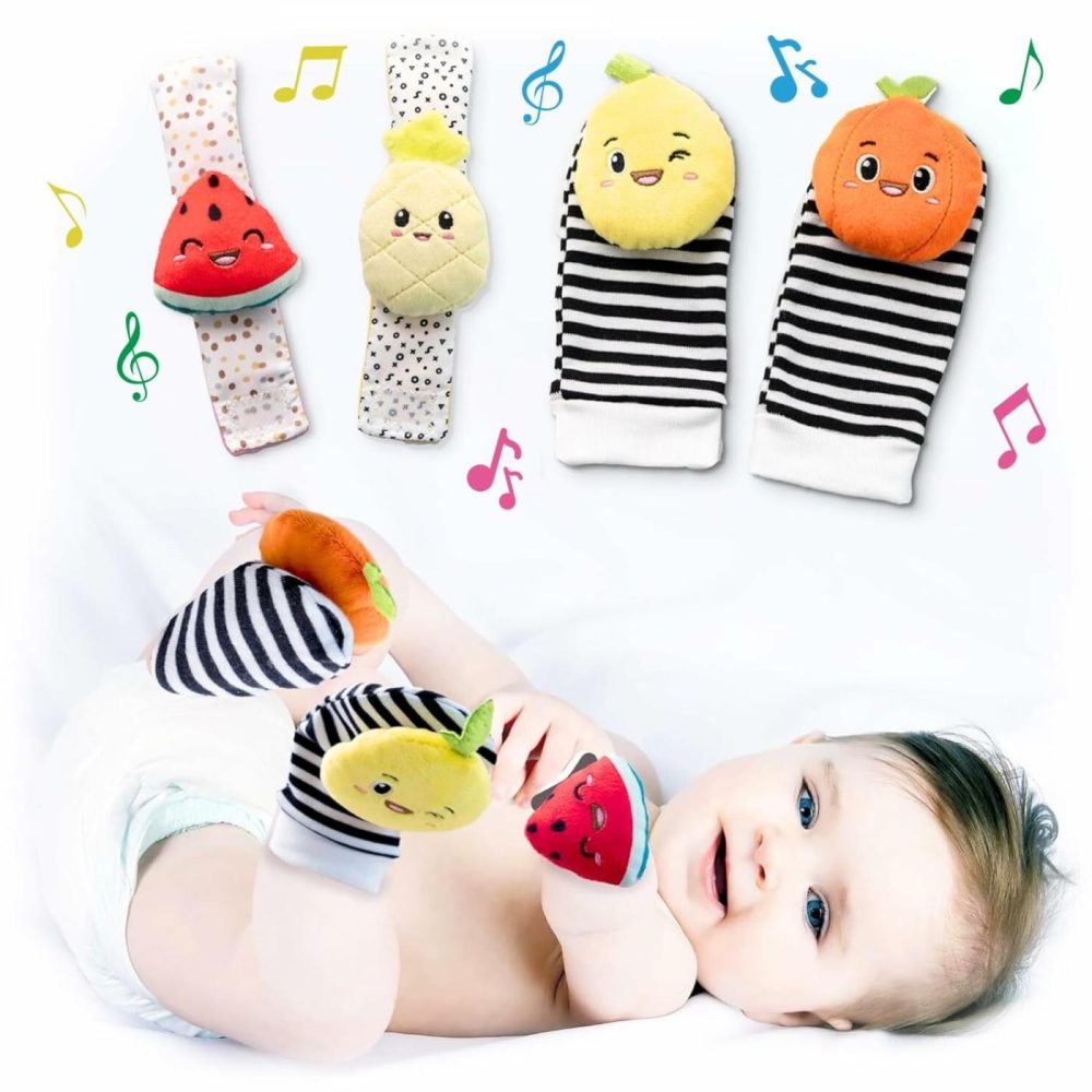 Baby Rattle Socks & Wrist Toys (Set C) – Newborn Toys For Baby Boy Or Girl – Brain Development Infant Toys – Hand And Foot Rattles Suitable For 0-3  3-6  6-12 Months Babies  |  Rattles & Plush Rings All Toys Rattles & Plush Rings