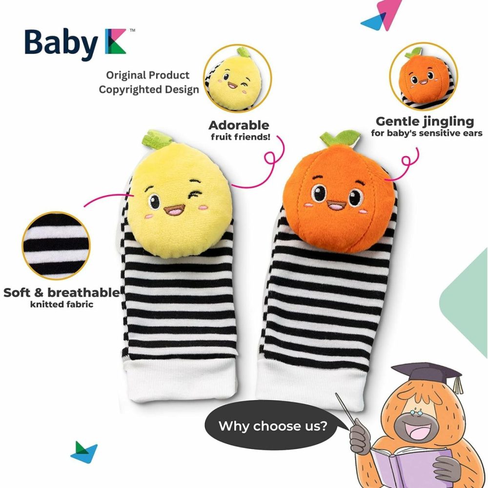 Baby Rattle Socks & Wrist Toys (Set C) – Newborn Toys For Baby Boy Or Girl – Brain Development Infant Toys – Hand And Foot Rattles Suitable For 0-3  3-6  6-12 Months Babies  |  Rattles & Plush Rings All Toys Rattles & Plush Rings