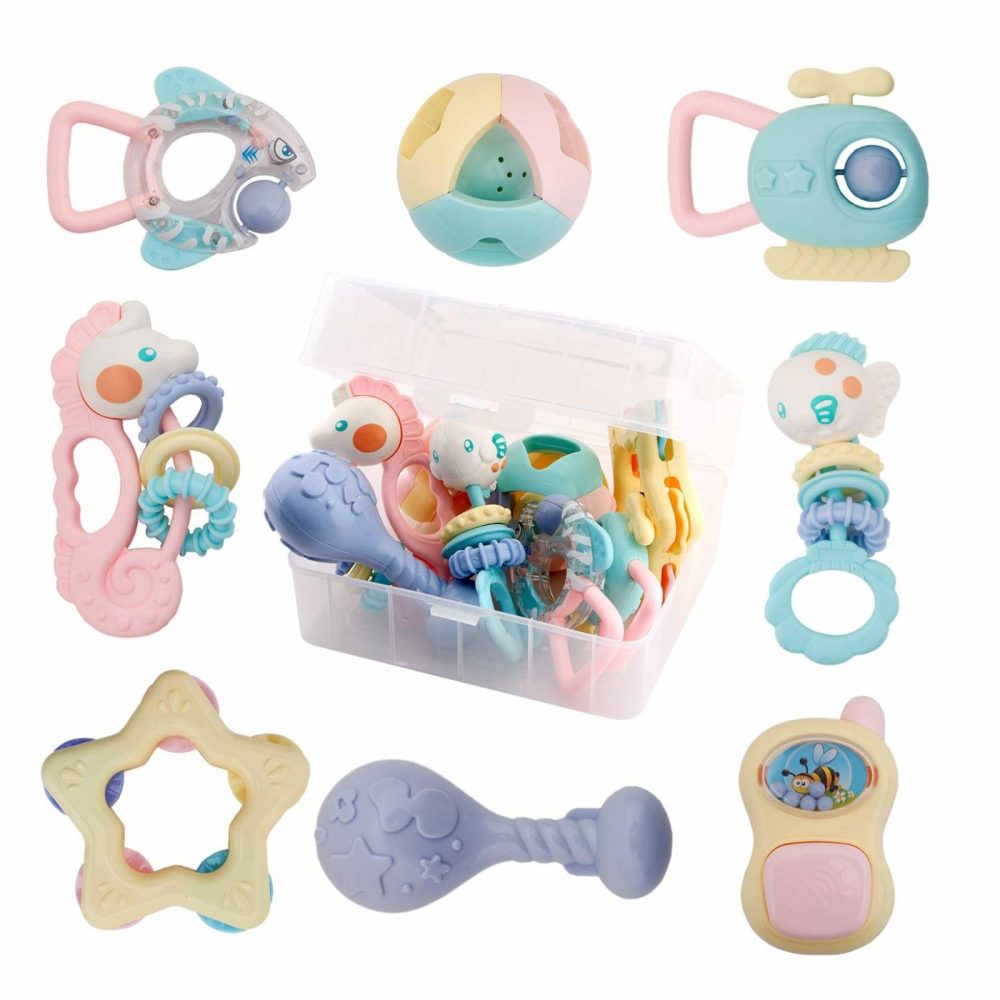 Baby Rattle Toys For Newborns – Baby Toys Rattles And Teethers For Girls Boys 0-3-6-9-12 Months – Baby Rattle Set 8Pcs – Infant Rattle Teething Toys ¨C Developmental Sensory Toys For Babies  |  Rattles & Plush Rings All Toys 8Pcs