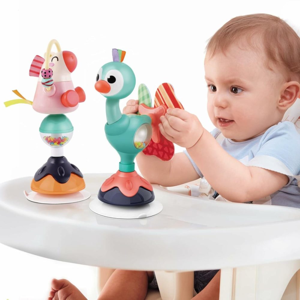 Baby Rattles Set  Infant High Chair Toys W/Suction Cup  Grab N Spin  Interactive Development Baby Tray Toy  Newborn Gifts For 6  9  12  18  24 Months  1 2 Year Olds  Boys Girls Kids  |  Rattles & Plush Rings All Toys Rattles & Plush Rings