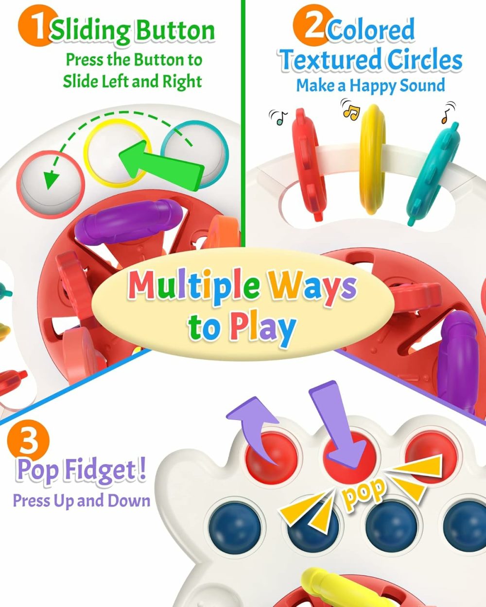 Baby Sensory Montessori Toy For 6-12-18 Months  Pull String Silicone Teething Toy  Birthday Gift Travel Toy For 1 2 Year Old Boy Girl Infant Toddlers 8 9 10 Months Old  |  Push & Pull Toys All Toys Push & Pull Toys