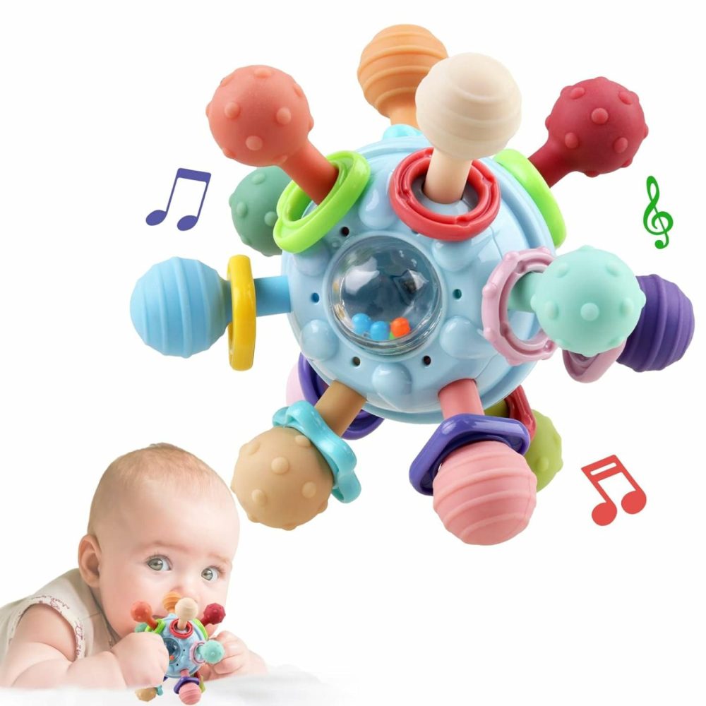 Baby Sensory Teething Toys – Baby Teethers Montessori Toys – Gifts For Infant Newborn Boys Girls 0 3 6 9 12 18 Months 1 One Year Old – Baby Rattle Chew Toys – Toddler Educational Learning Toys  |  Rattles & Plush Rings All Toys Rattles & Plush Rings