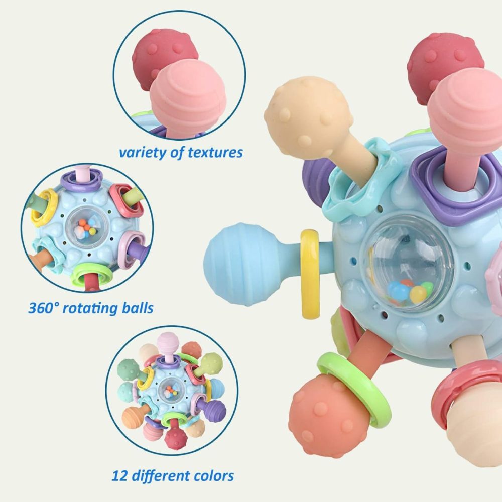 Baby Sensory Teething Toys – Baby Teethers Montessori Toys – Gifts For Infant Newborn Boys Girls 0 3 6 9 12 18 Months 1 One Year Old – Baby Rattle Chew Toys – Toddler Educational Learning Toys  |  Rattles & Plush Rings All Toys Rattles & Plush Rings