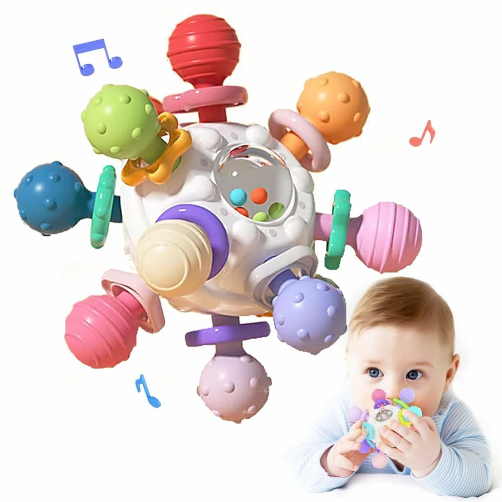 Baby Sensory Teething Toys For Babies 0-6 Months  Montessori Toys Baby Teether  Developmental Infant Toys Gifts For Boys Girls 0 3 6 9 12 Months 1 One Year Old  Newborn Essentials Must Haves  |  Rattles & Plush Rings All Toys Rattles & Plush Rings