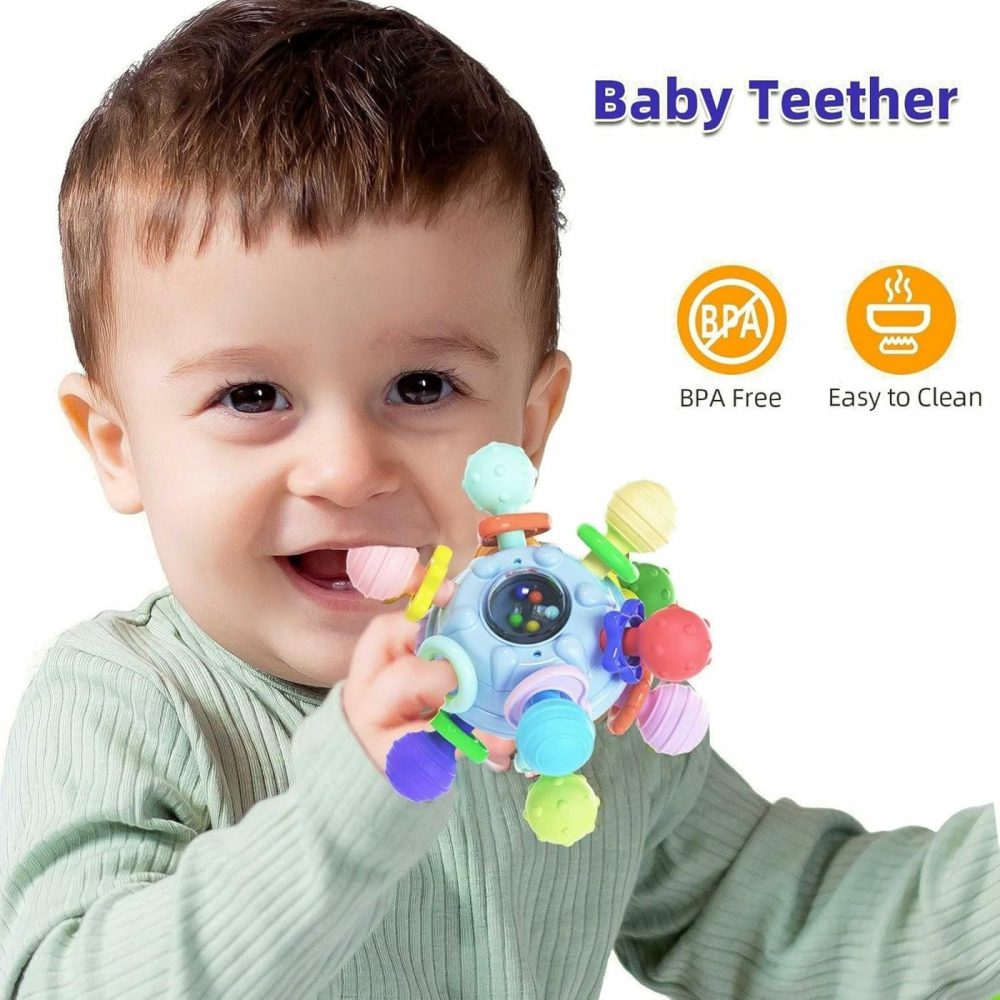 Baby Sensory Teething Toys -Newborn Infant Teethers Montessori Toys  Sensory Chew Rattles Toy Gift For Boys Girls 0 3 6 9 12 18 Months Shower Gifts Toddler Developmental Toys  |  Sorting & Stacking Toys All Toys Sorting & Stacking Toys