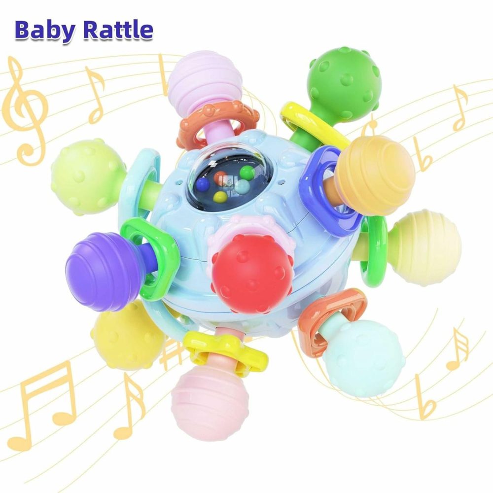 Baby Sensory Teething Toys -Newborn Infant Teethers Montessori Toys  Sensory Chew Rattles Toy Gift For Boys Girls 0 3 6 9 12 18 Months Shower Gifts Toddler Developmental Toys  |  Sorting & Stacking Toys All Toys Sorting & Stacking Toys