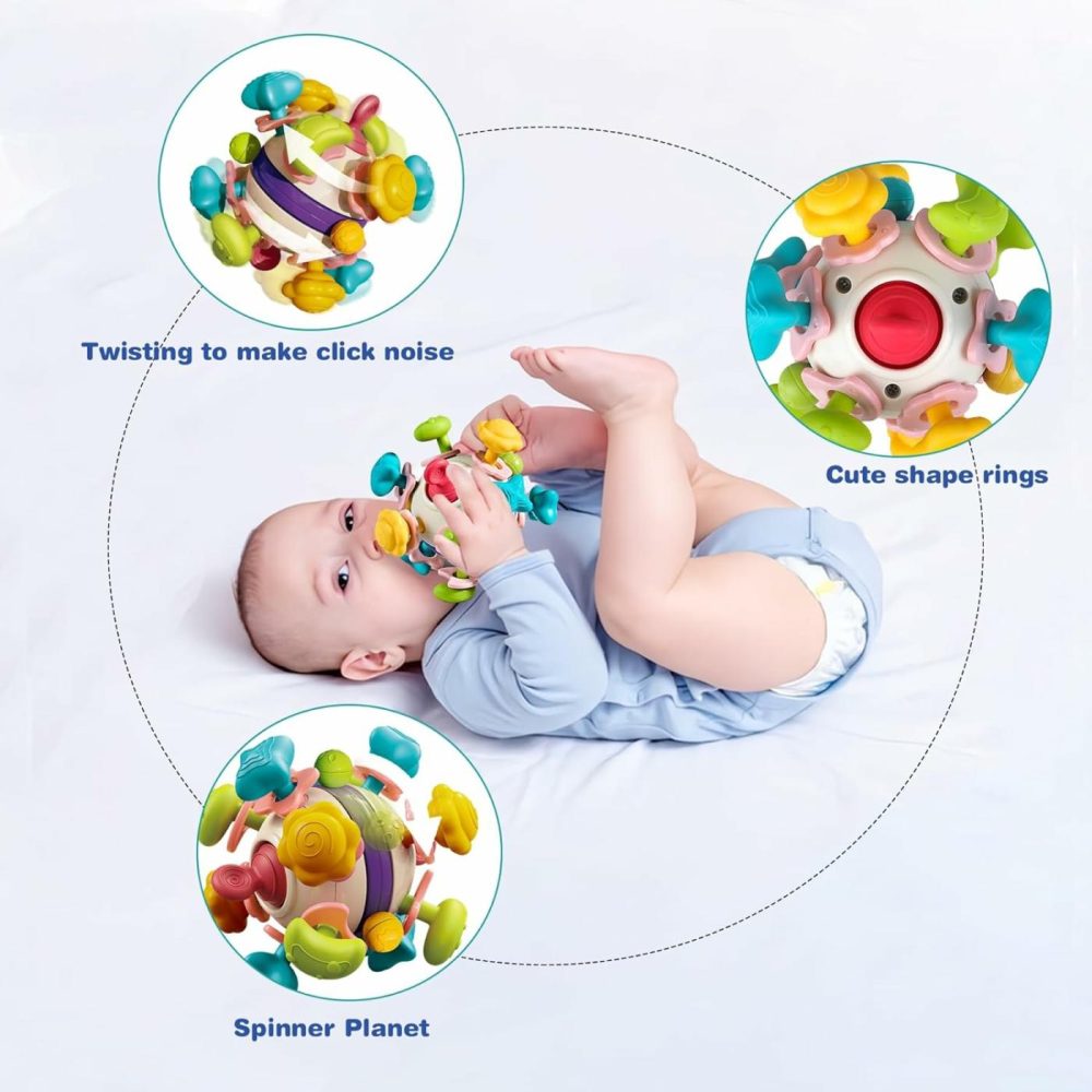 Baby Sensory Toys – Teething Montessori Toys For Babies  Infant Teethers Toys  Baby Rattle Chew Toys 0-3-6-12 To 18 Months  Gifts For Newborn Boys Girls  Toddler Travel Learning Educational Toys  |  Rattles & Plush Rings All Toys Colorful