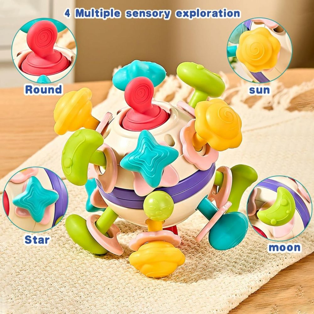 Baby Sensory Toys – Teething Montessori Toys For Babies  Infant Teethers Toys  Baby Rattle Chew Toys 0-3-6-12 To 18 Months  Gifts For Newborn Boys Girls  Toddler Travel Learning Educational Toys  |  Rattles & Plush Rings All Toys Colorful