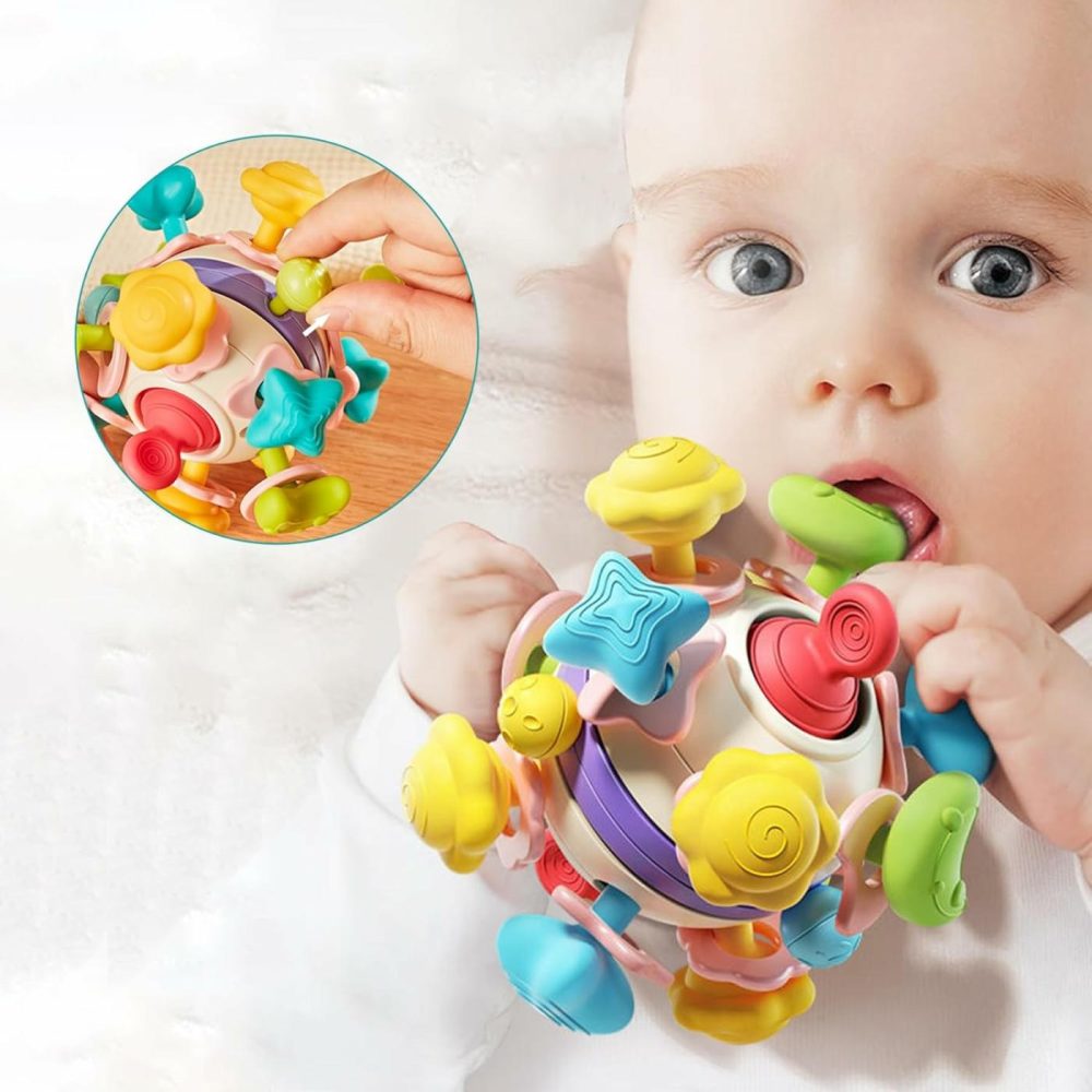 Baby Sensory Toys – Teething Montessori Toys For Babies  Infant Teethers Toys  Baby Rattle Chew Toys 0-3-6-12 To 18 Months  Gifts For Newborn Boys Girls  Toddler Travel Learning Educational Toys  |  Rattles & Plush Rings All Toys Colorful