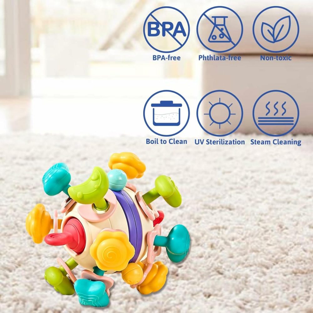 Baby Sensory Toys – Teething Montessori Toys For Babies  Infant Teethers Toys  Baby Rattle Chew Toys 0-3-6-12 To 18 Months  Gifts For Newborn Boys Girls  Toddler Travel Learning Educational Toys  |  Rattles & Plush Rings All Toys Colorful