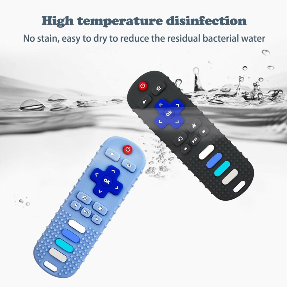 Baby Silicone Teething Toys  Toy Remote For Toddlers 6-18 Months  Kids Remote Teething Toy  Tv Remote Teether Toys  Bpa Free & Refrigerator Safe  |  Teethers All Toys Black-01