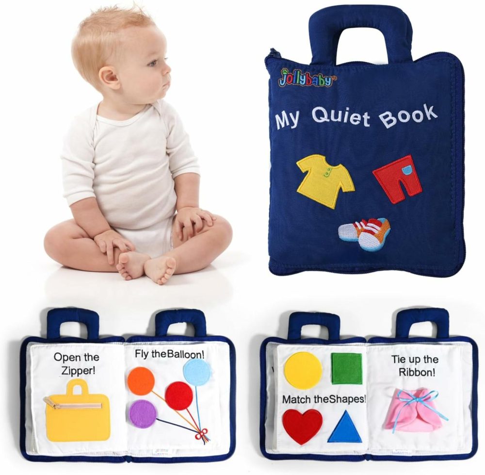 Baby Soft Busy Books -My Quiet Book  Travel Toy & Montessori Sensory Educational  10 Preschool Learning Activities For 1 2 3 Year Old Toddlers Boy Girl(Blue)  |  Sorting & Stacking Toys All Toys My Quiet Book