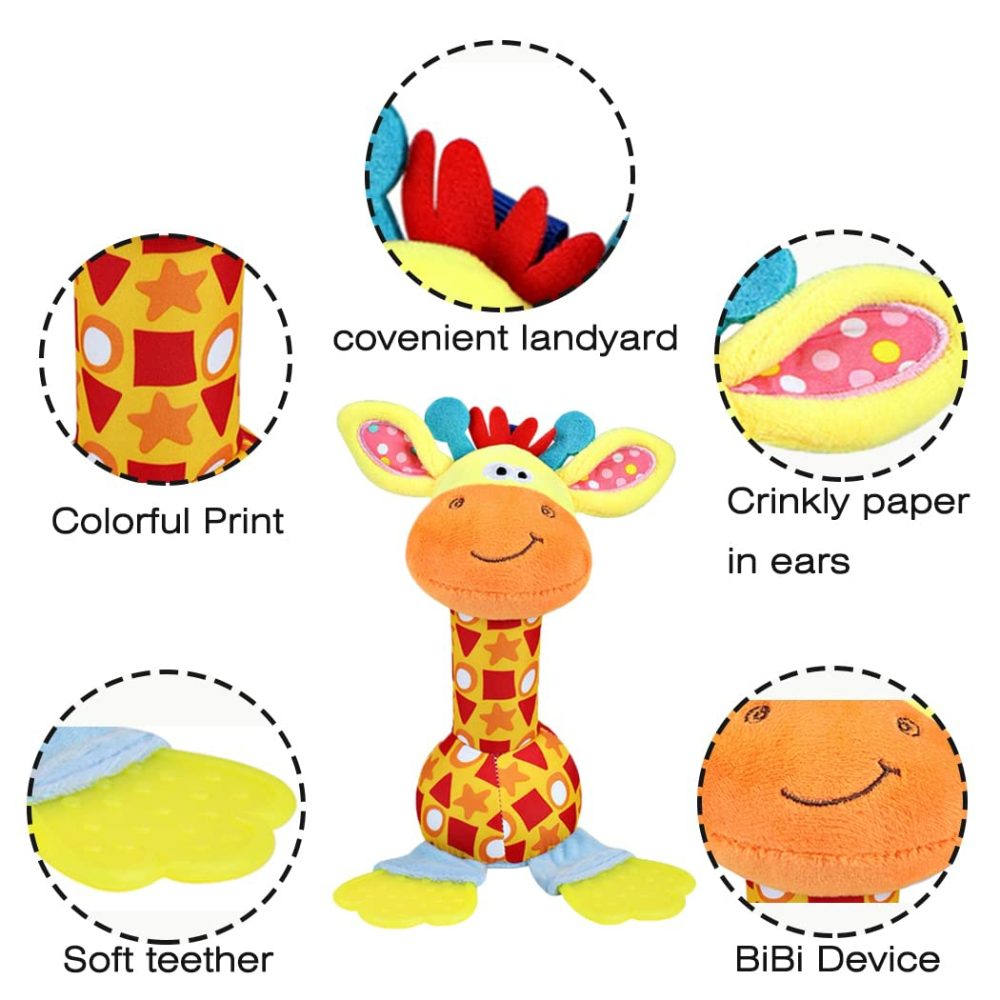 Baby Soft Rattles 0-6 Months  Baby Toys For Infant Developmental  Seneory Hand Grip Toys For Babies 6 To 12 Months  Soft Plush Toy For Newborn Gift  |  Rattles & Plush Rings All Toys Giraffe Rattle