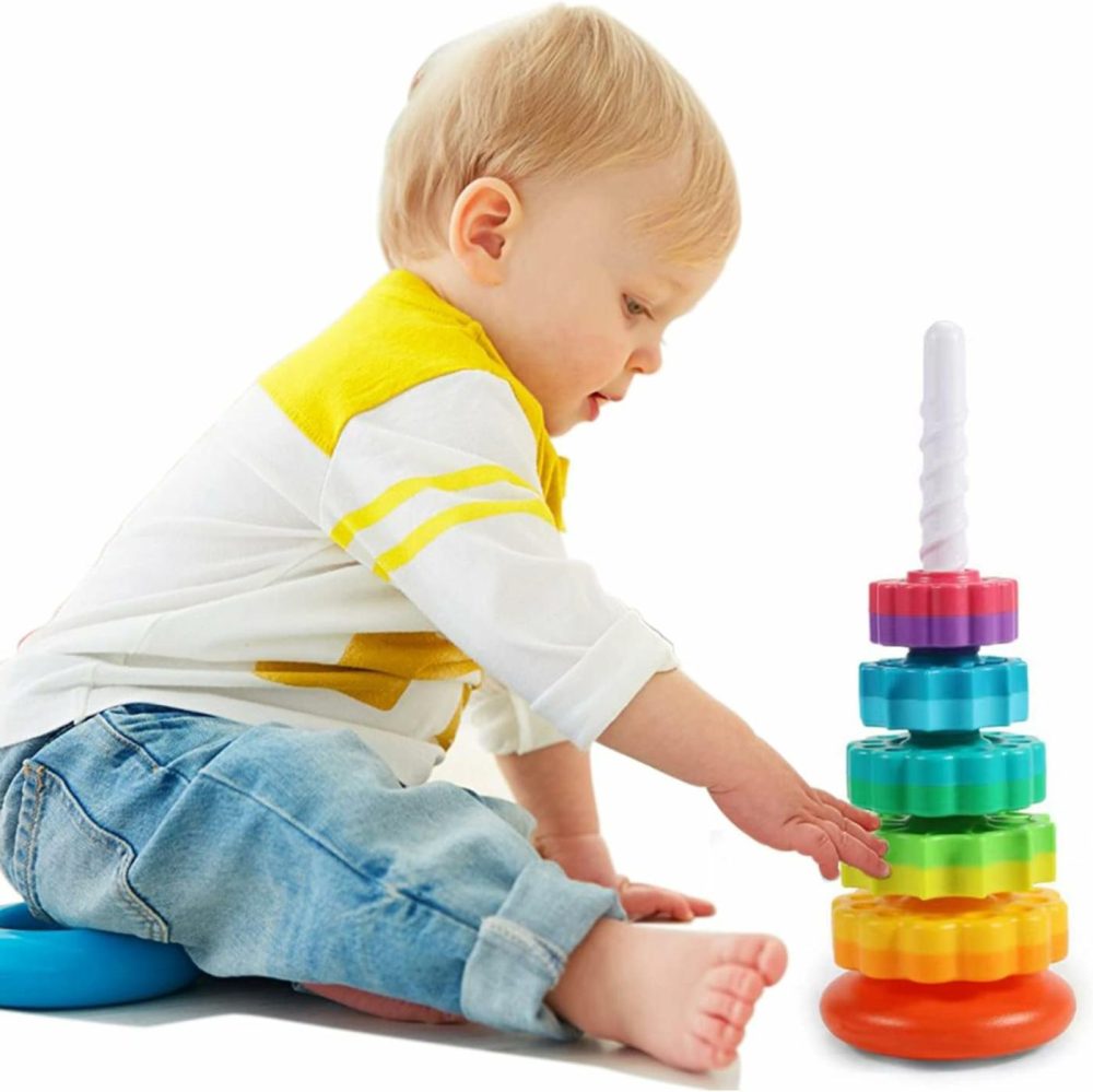 Baby Spin Stack Toy,Premium Stacking Toy For Kids,Baby Spinning Toy,Stacking Toy For Babies And Toddlers,Educational Toddler Learning Toys,Autism Spin Stack Toys,Rainbow Spinning Wheel Toys  |  Sorting & Stacking Toys All Toys Sorting & Stacking Toys