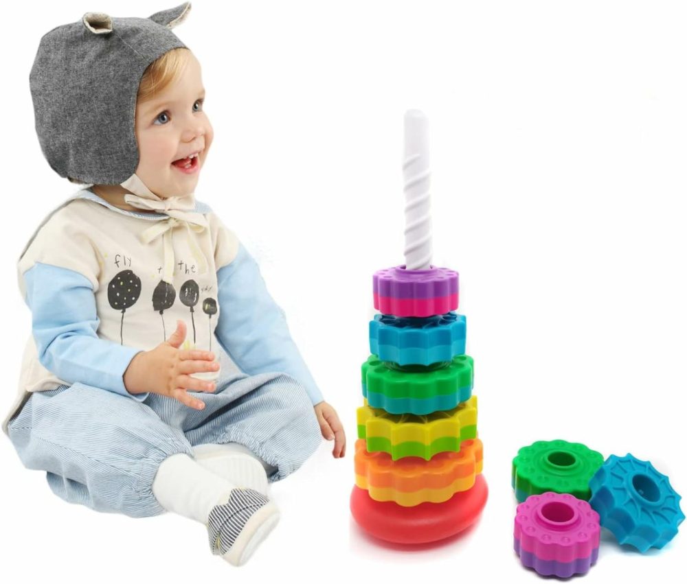 Baby Spin Stack Toy,Premium Stacking Toy For Kids,Baby Spinning Toy,Stacking Toy For Babies And Toddlers,Educational Toddler Learning Toys,Autism Spin Stack Toys,Rainbow Spinning Wheel Toys  |  Sorting & Stacking Toys All Toys Sorting & Stacking Toys