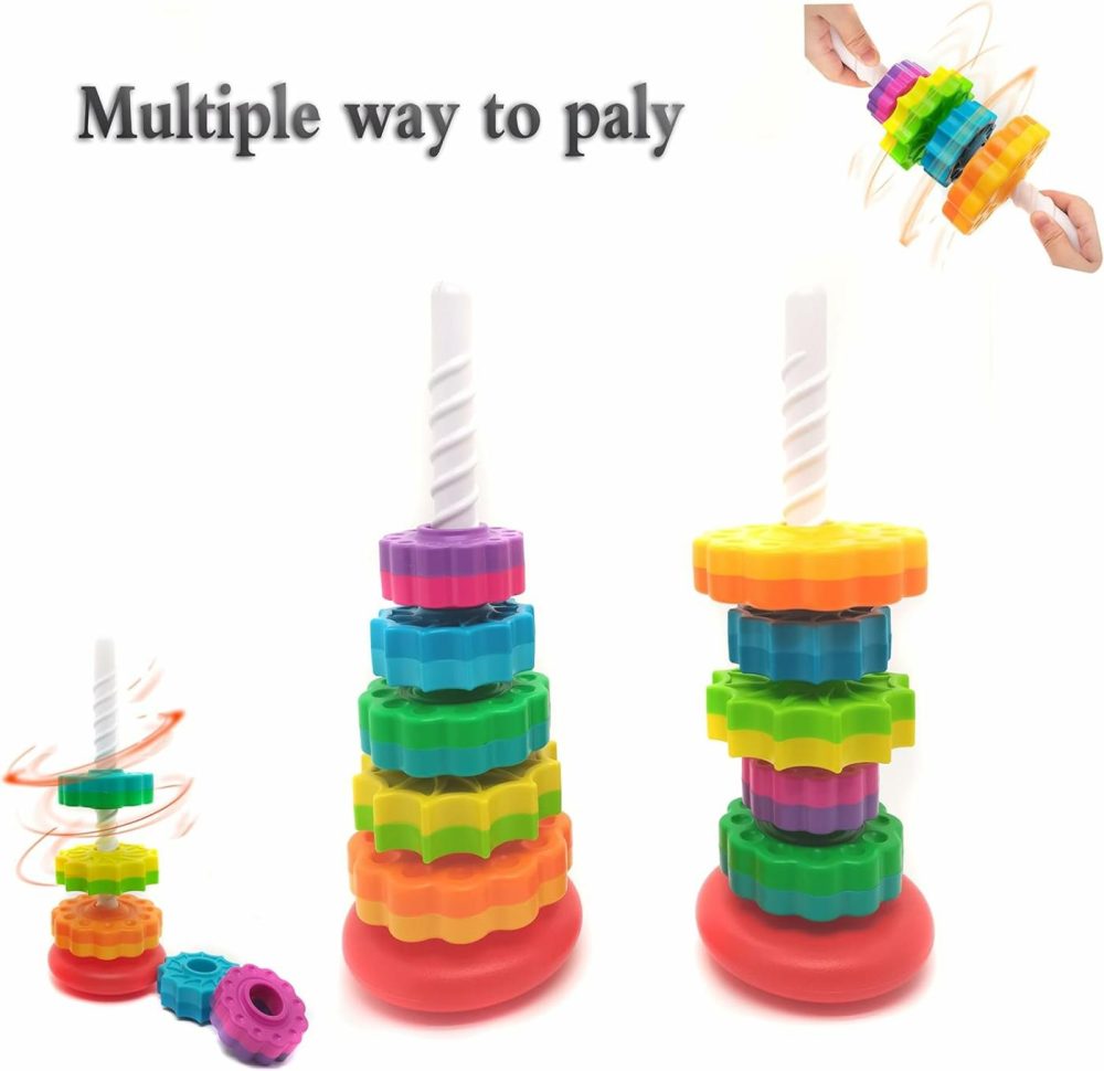 Baby Spin Stack Toy,Premium Stacking Toy For Kids,Baby Spinning Toy,Stacking Toy For Babies And Toddlers,Educational Toddler Learning Toys,Autism Spin Stack Toys,Rainbow Spinning Wheel Toys  |  Sorting & Stacking Toys All Toys Sorting & Stacking Toys