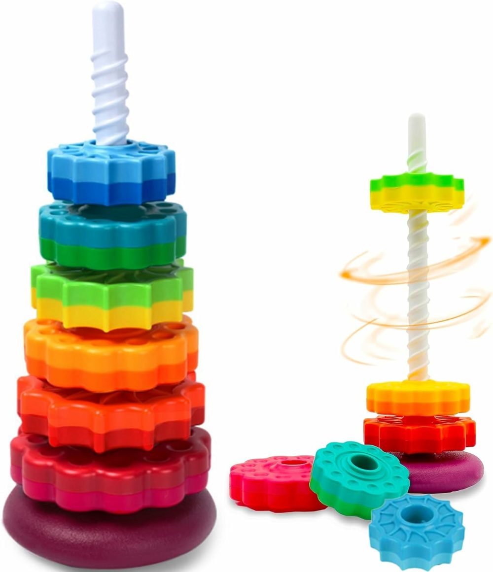 Baby Spinning Toy – Stacking Toy For Babies And Toddlers – Educational Toddler Learning Toys – Rainbow Spinning Wheel Toy For Focus  Dexterity  Brain Development  Interactive Learning Stacking Toys  |  Sorting & Stacking Toys All Toys Sorting & Stacking Toys