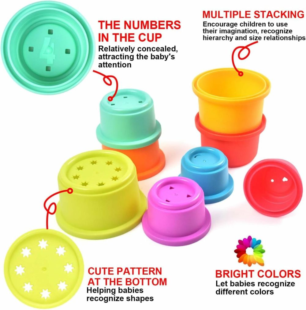 Baby Stacking Nesting Cups Toys  Montessori Toys For Toddlers 6+ Months (617-97)  |  Sorting & Stacking Toys All Toys Sorting & Stacking Toys