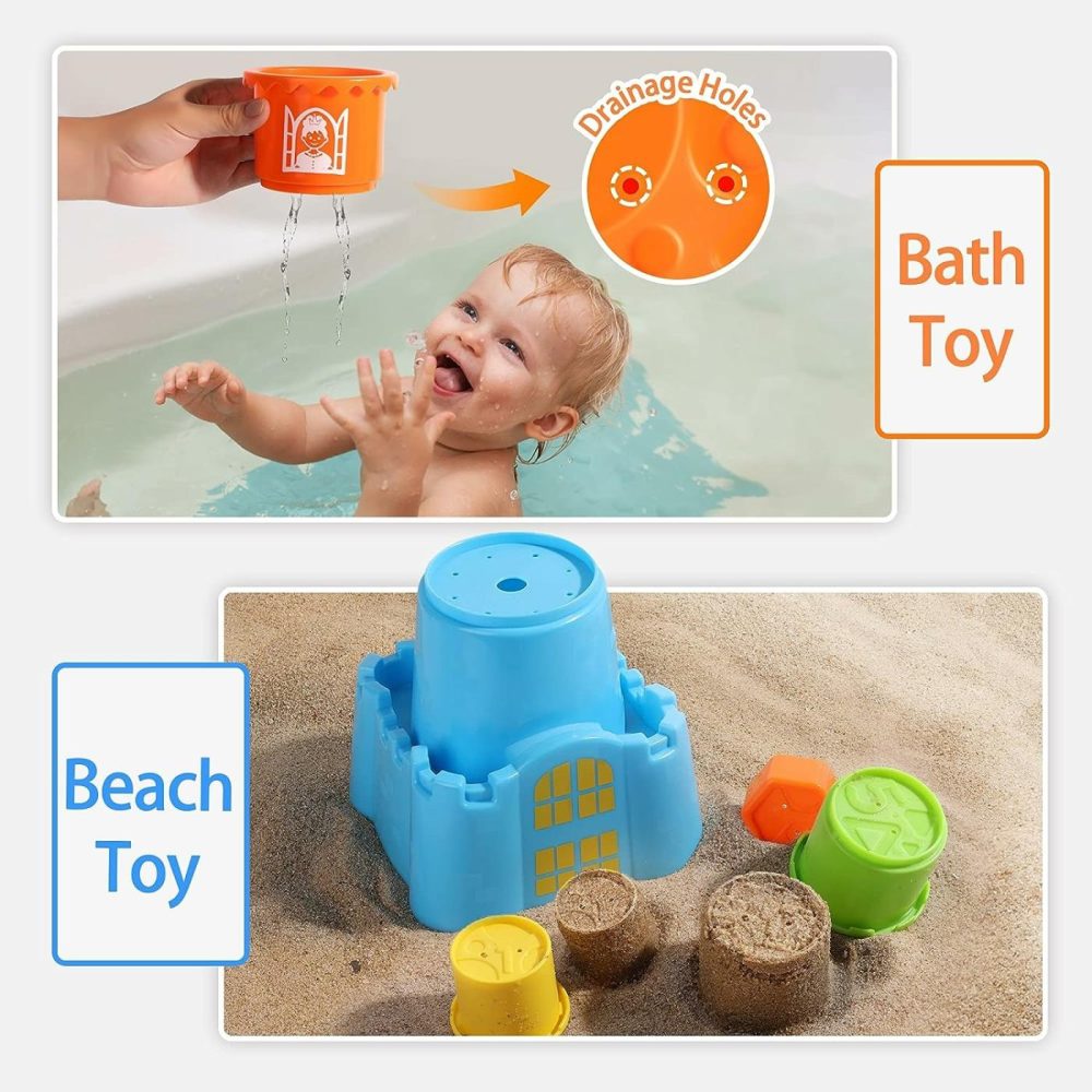 Baby Stacking Toys  Toddler Nesting Stack Cups  Infant Stackable Block  Kids Sorting Game W/Shape Sorter For Sand Bath  Birthday Gift For 12 18 24 Month 1 2 3 Year Old Boys Girls  |  Sorting & Stacking Toys All Toys Sorting & Stacking Toys