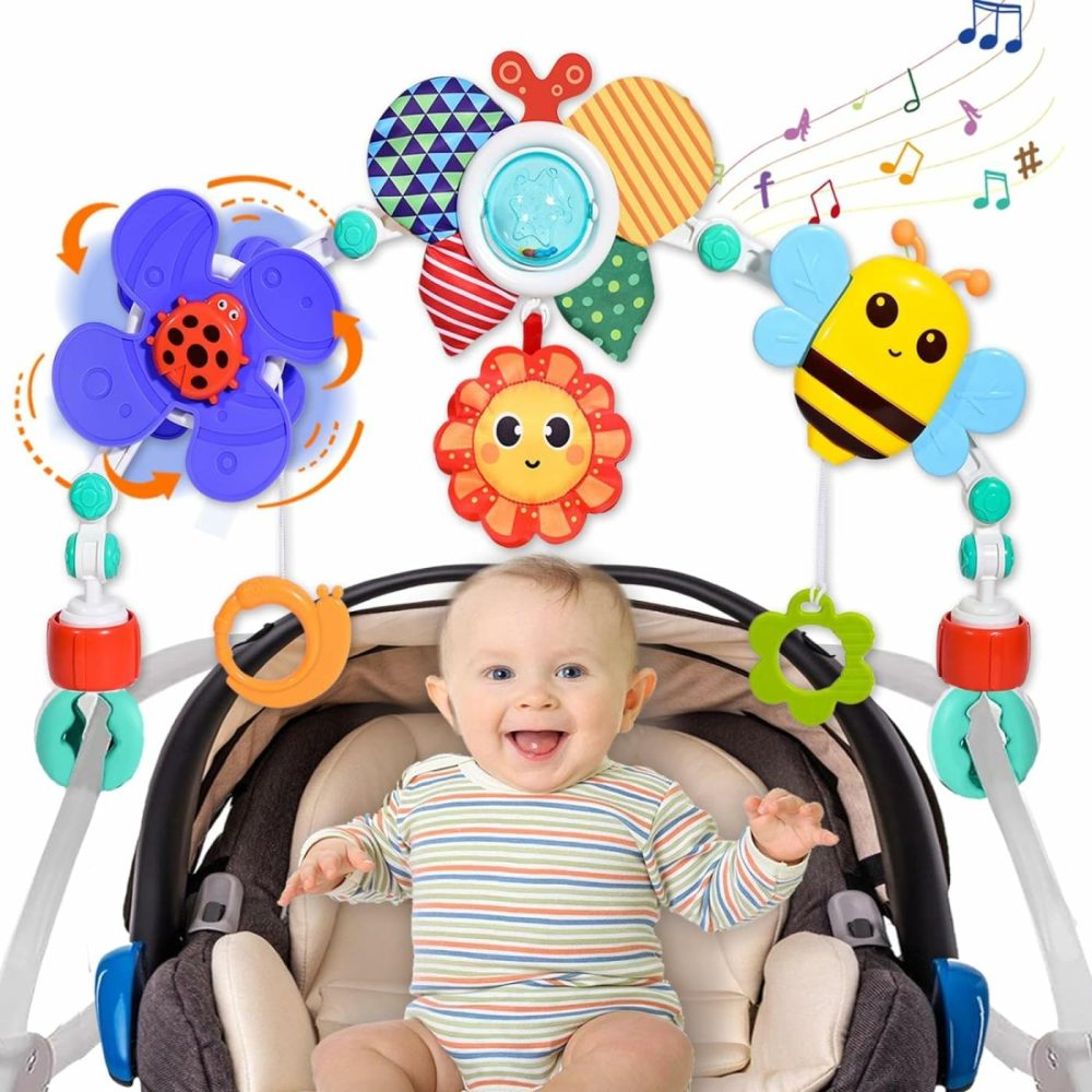 Baby Stroller Arch Toy Car Seat Toys Activity Mobile Musical Toys Ideal For Infant Boys Girls Sleep Baby Travel Toy Arch For Baby 0-24 Months-Butterfly  |  Car Seat & Stroller Toys All Toys Butterfly