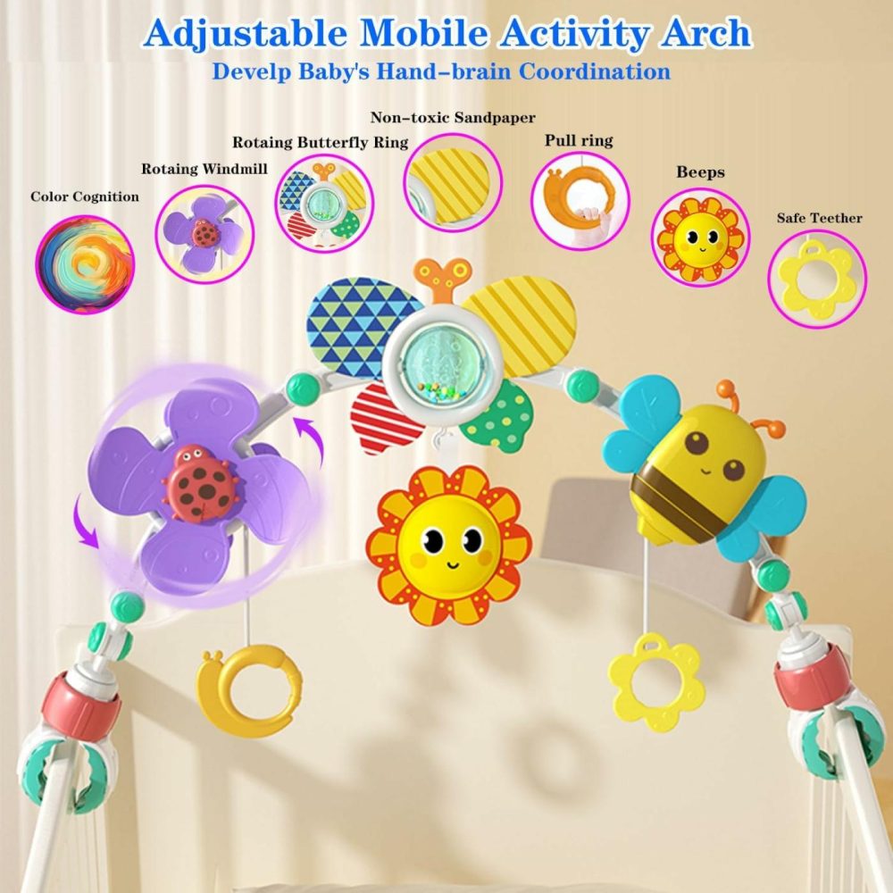 Baby Stroller Arch Toys- Car Seat Toys Adjustable Mobile Activity Arch With Sound Toys,Crib Bouncer Bassinet Toys For Newborn Baby Boy Girl Gifts,Baby Toys 0-3-6-9 Months  |  Car Seat & Stroller Toys All Toys Car Seat & Stroller Toys