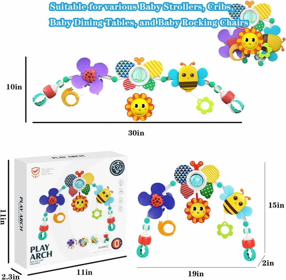 Baby Stroller Arch Toys- Car Seat Toys Adjustable Mobile Activity Arch With Sound Toys,Crib Bouncer Bassinet Toys For Newborn Baby Boy Girl Gifts,Baby Toys 0-3-6-9 Months  |  Car Seat & Stroller Toys All Toys Car Seat & Stroller Toys
