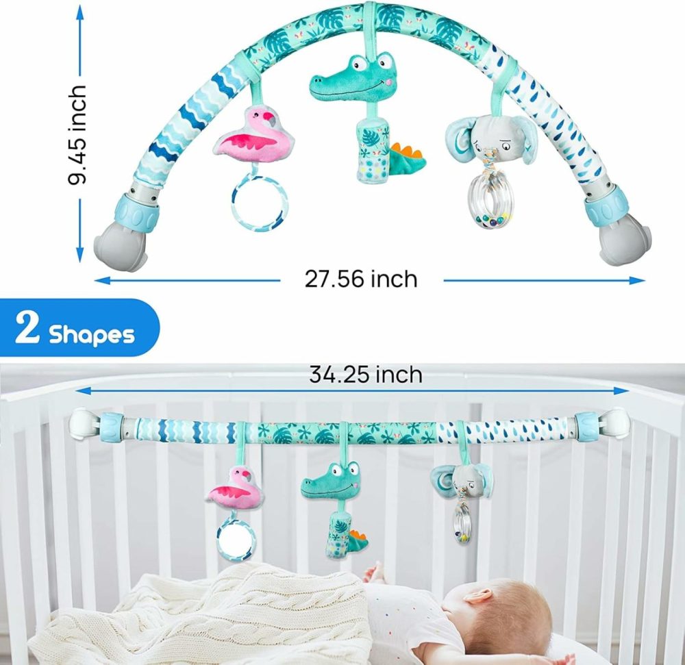 Baby Stroller Arch Toys  Mobile For Bassinet Crib  Detachable Activity Musical Animal Arch Toys With Rattles Bb Squeaker Teether (Forest)  |  Car Seat & Stroller Toys All Toys Car Seat & Stroller Toys