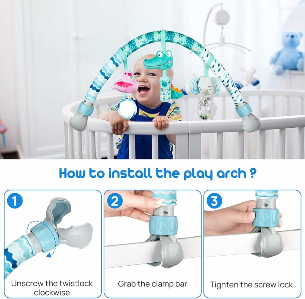 Baby Stroller Arch Toys  Mobile For Bassinet Crib  Detachable Activity Musical Animal Arch Toys With Rattles Bb Squeaker Teether (Forest)  |  Car Seat & Stroller Toys All Toys Car Seat & Stroller Toys