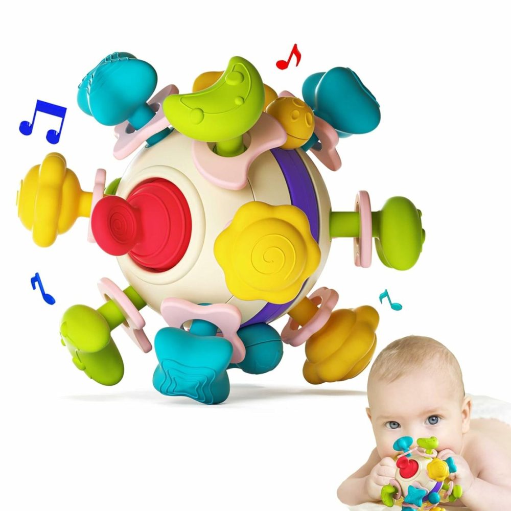 Baby Teether Sensory Toys  Baby Teething Toys For 0-3-6-12-18 Months  Boys Girls Baby Shower Gifts Newborn Infant Rattle Toys  Montessori Learning Developmental Toddler Toys For 1 2 Year Old  |  Sorting & Stacking Toys All Toys Multi-Color