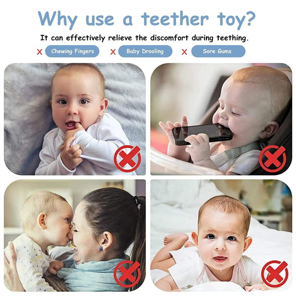 Baby Teether Toy  Tv Remote Control Shape Teething Baby Toys For Infants  Baby Chew Remote Teether Toys For Babies 3-24 Months,Bpa Free(Black)  |  Teethers All Toys Black02