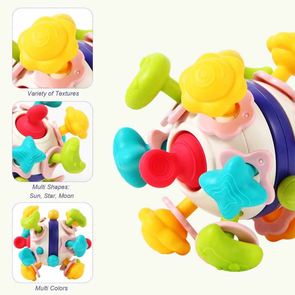 Baby Teethers Montessori Toys  Baby Sensory Teething Toys  Baby Rattle Chew Toys  Toddler Educational Learning Toys  Gifts For Infant Newborn Boys Girls  |  Rattles & Plush Rings All Toys Rattles & Plush Rings