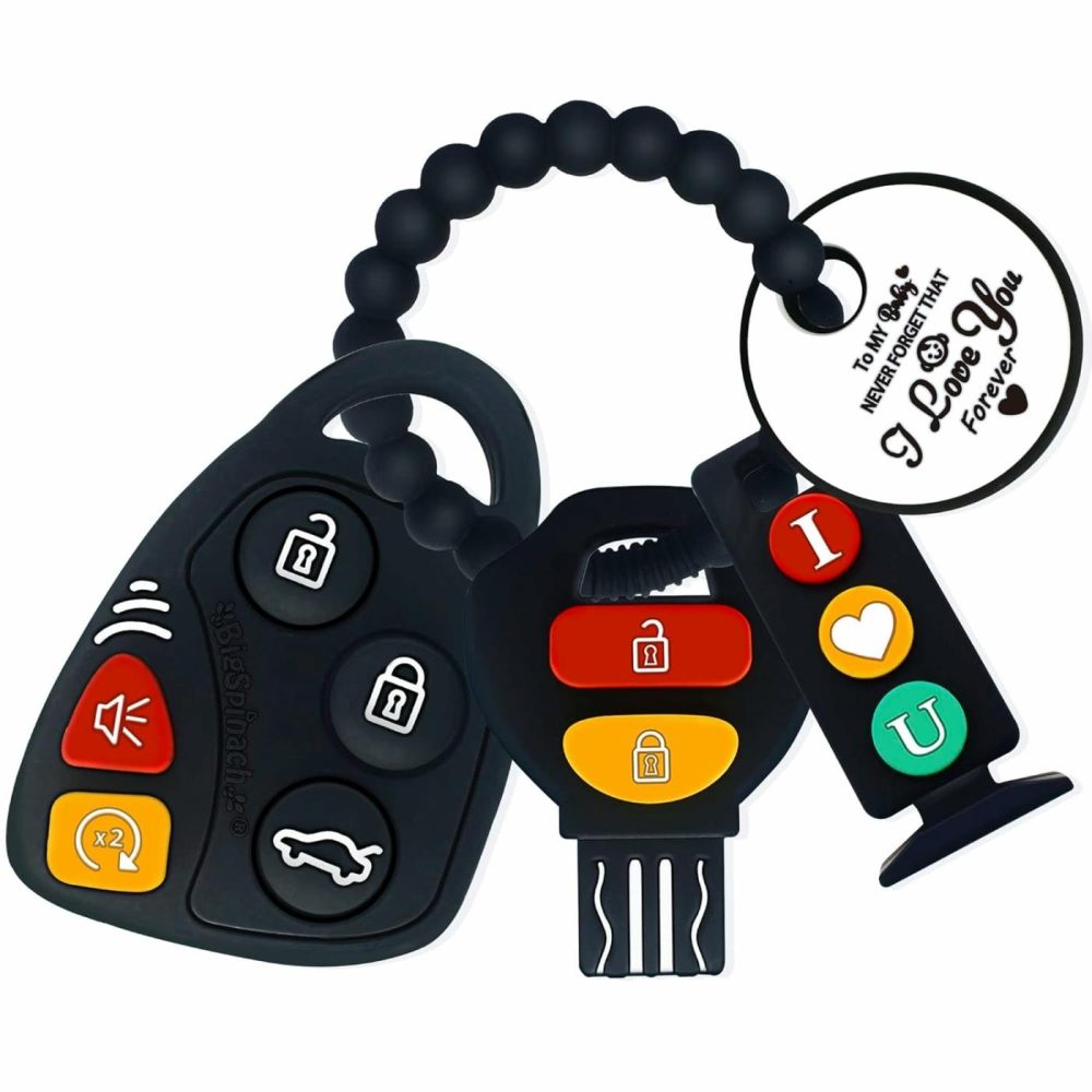 Baby Teething Keys Toys 6 To 12 Months,Gothic Car Teether Combo Set,Car Key Remote Toy Controller For Toddler(Gothic) (Gothic  Black)  |  Teethers All Toys Black