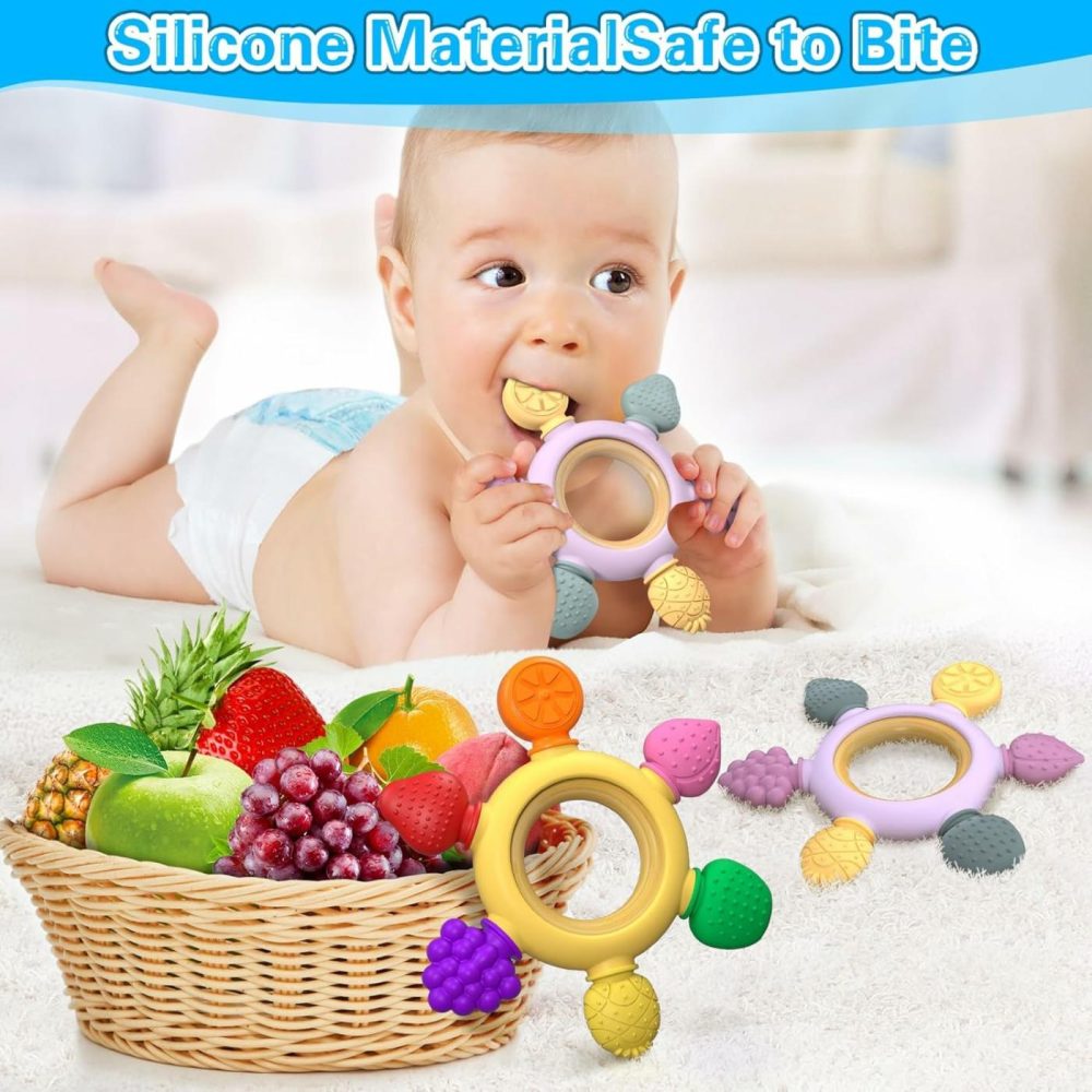 Baby Teething Toys 6-12 Months  Montessori Sensory Toys  Baby Bath Toys  Fruit Baby Teether Toys  Toddlers Toys 0-3 6-12 Months  For Infants &New Borns  Boy Girl Gifts For Christmas  |  Teethers All Toys Light Colour