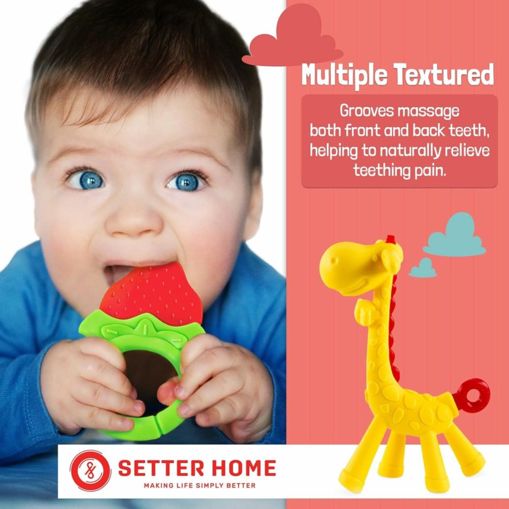 Baby Teething Toys 6-Pack | Newborn Teether Set | Food Grade Silicone | Freezer Safe | Soothing & Calming | Bpa-Free | Frozen Teething Toys For Babies 0-6 Months | Essential Baby Gear  |  Teethers All Toys Multicolor